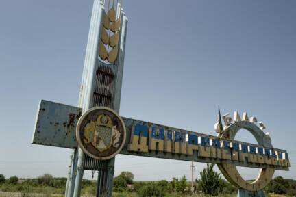 Grenze zu russisch beanspruchter Region Donezk 