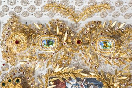 Detail einer Klosterarbeit. 