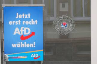 Das AfD-Büro in Borna, Sachsen.  