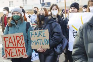 Protestaktion am Mittwoch, 26. Jänner, auf dem Mozartplatz in Salzburg.  Protestaktion am Mittwoch, 26. Jänner, auf dem Mozartplatz in Salzburg.