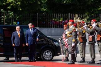 Bundeskanzler Karl Nehammer und Ungarns Ministerpräsident Viktor Orbán. 