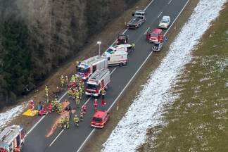 Die Unfallstelle an der B 158. 