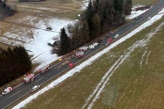 Die Unfallstelle an der B 158. 
