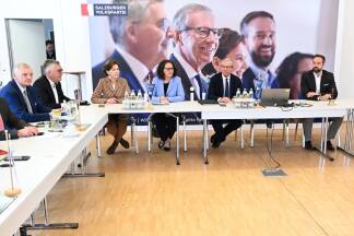 Das ÖVP-Präsidium am Freitagvormittag.  