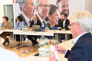 Das ÖVP-Präsidium am Freitagvormittag.  