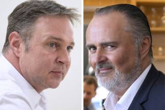  SPÖ: Doskozil (r.) setzt sich bei Mitgliederbefragung durch, Platz zwei ging an Babler (l.). 