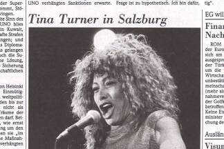 Tina Turner trat am 9. September 1990 auf dem Residenzplatz auf. 