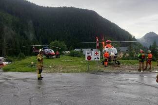 Bild vom Rettungseinsatz in Uttendorf.  