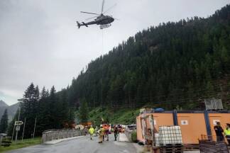 Bild vom Rettungseinsatz in Uttendorf.  