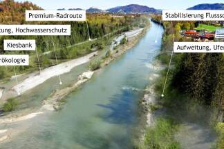 Die Salzach bei Anif und Elsbethen wird sich in den nächsten Jahren verändern. 