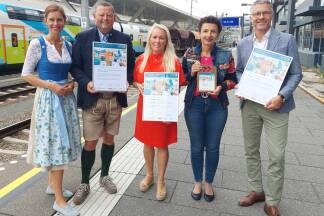 Mobilitätspreis: Christina König und Wolfgang Hettegger (Snow Space Salzburg), Heidi Schmidl und Michaela Hütteneder-Estermann (Bad Hofgastein) sowie Georg Maier (Hotel zur Post, Salzburg). 