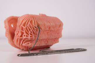 Körner designt und druckt auch Handtaschen. Körner designt und druckt auch Handtaschen.