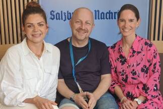 Pamela Dutkiewicz (links) und Steffi Bendrat (rechts) im SN-Studio beim Interview mit Gerhard Öhlinger. Pamela Dutkiewicz (links) und Steffi Bendrat (rechts) im SN-Studio beim Interview mit Gerhard Öhlinger.
