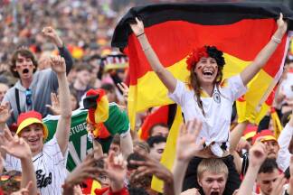 Die deutschen Fußballfans im Partymodus. 