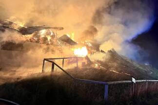 Großbrand in der Nacht auf Samstag (31. August 2024) Forstau. 