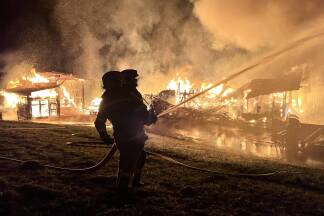 Großbrand in der Nacht auf Samstag (31. August 2024) Forstau. 