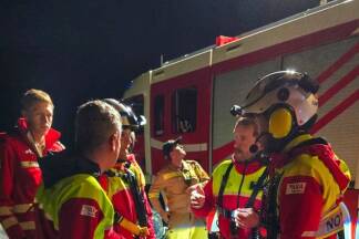 Weiter Anflug: das Hubschrauberteam aus Reutte. 