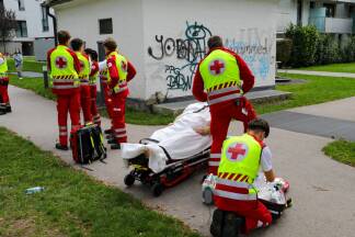 Feuerwehreinsatz an der Strubergasse.  Feuerwehreinsatz an der Strubergasse.