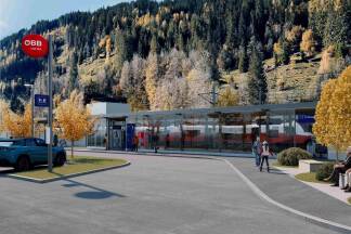 Visualisierung des Bahnhofs in Dorfgastein. 