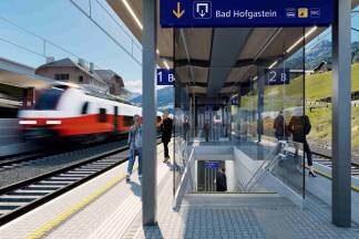 Visualisierung des Bahnhofs in Bad Hofgastein. 