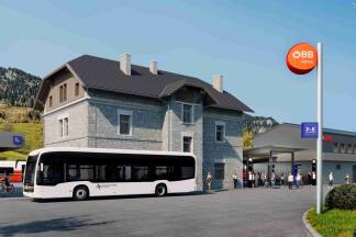 Visualisierung des Bahnhofs in Bad Hofgastein. 
