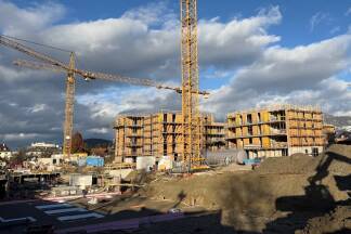 Die Baustelle am Dossenweg im Salzburger Stadtteil Gneis. 
