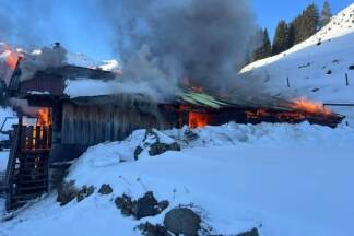Die Hütte in Saalbach-Hinterglemm brannte nieder.  