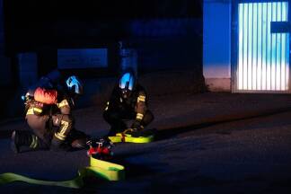 Bilder vom Einsatz der Berufsfeuerwehr. 