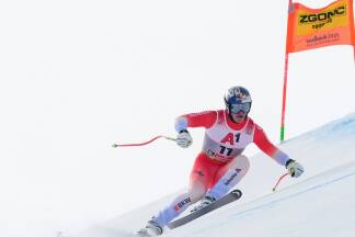 Franjo Von Allmen auf dem Weg zu WM-Gold. 