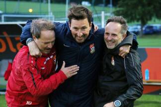 Das meisterliche Trainerteam: Mario Rottensteiner, Michael Wimmer, Mario Lapkalo. 