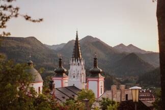 Mariazell im sanften Abendlicht. 