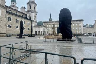 Der Empfang auf dem Residenzplatz fiel ins Wasser. 