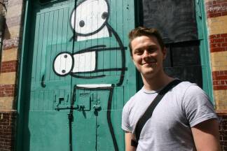 Streetart-Tour mit Howard Griffin in der Londoner Pitfield Street. 