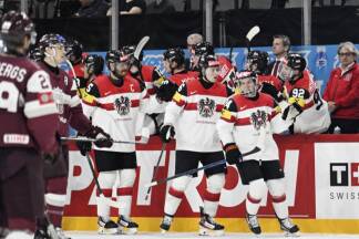 Österreichs Eishockey-Team jubelt bei WM 