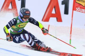 Mikaela Shiffrin muste sich mit Rang vier begnügen.  Mikaela Shiffrin muste sich mit Rang vier begnügen.