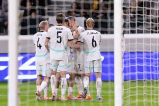 Das ÖFB-Team feierte. Das ÖFB-Team feierte.