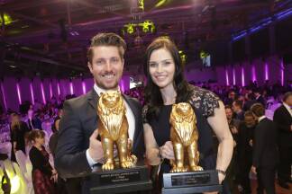 Das Siegerduo 2018: Anna Veith und Marcel Hirscher. 