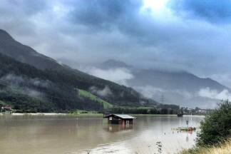 Hochwasser in Mittersill: Lage im Pinzgau entspannt sich Hochwasser in Mittersill: Lage im Pinzgau entspannt sich