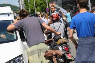 Nicht alle Autofahrer brachten Verständnis für die Demonstranten auf.  Nicht alle Autofahrer brachten Verständnis für die Demonstranten auf.