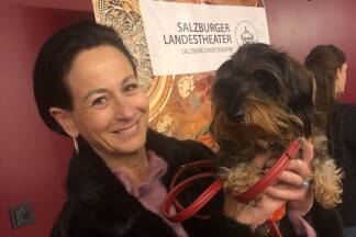 Felicitas Fallenegger brachte Kaninchendackel Shadow zum Casting mit. 