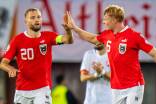 Konrad Laimer (links) traf, Nicolas Seiwald glänzt als Verteidiger. 