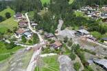 Unwetter und Muren in Mittersill, Ortsteil Rettenbach, in der Nacht von 17. auf 18. August 2023. Drohnenaufnahmen der Schäden bei Tageslicht. 