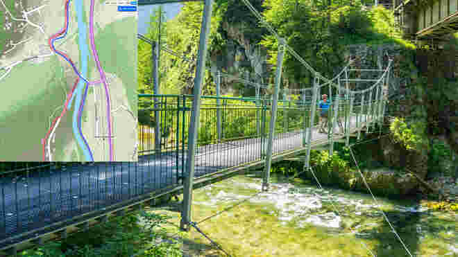 Hängebrücke über die Traun