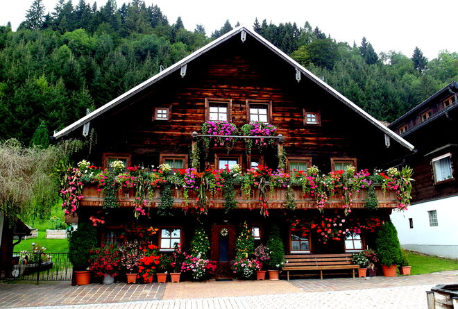 Blickfang im Ort Dienten.