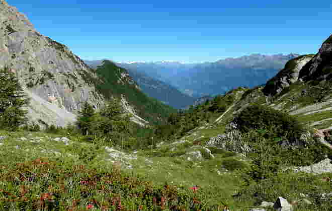Tiefblick ins Tal - und  bis zum Großvenediger