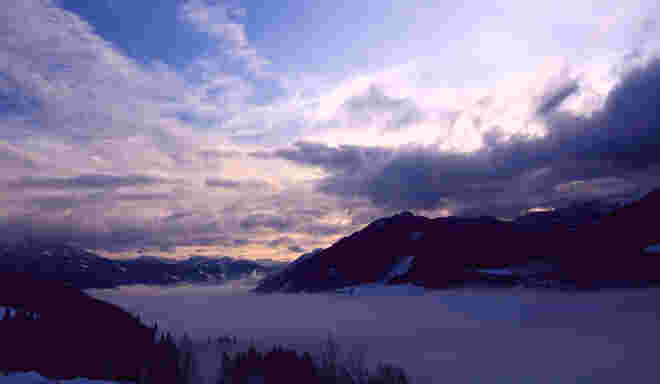 Das Salzachtal nach Sonnenuntergang