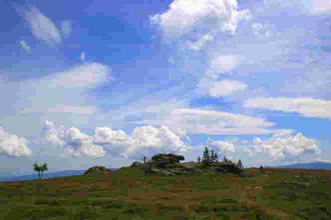 Wolkenstimmung bei den Steinöfen - Pack, Blick Richtung Süden