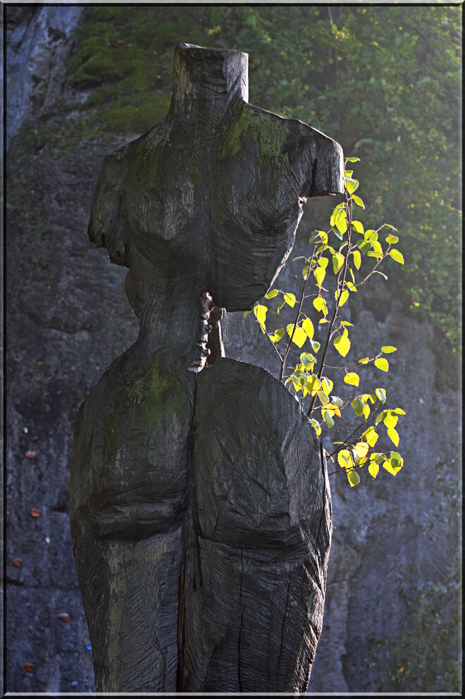 "Lebende" Skulptur in Mattsee