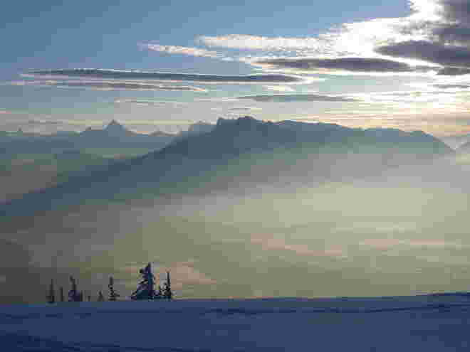 Winterliche Abendstimmung vom Gaisberg aus