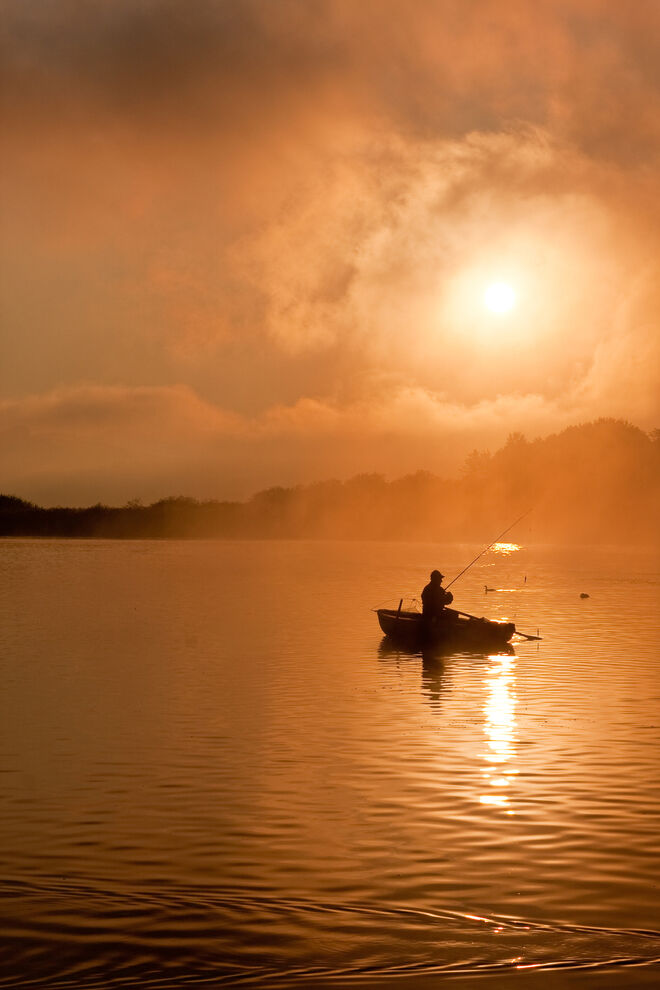 früher Fischer fängt den Fisch...